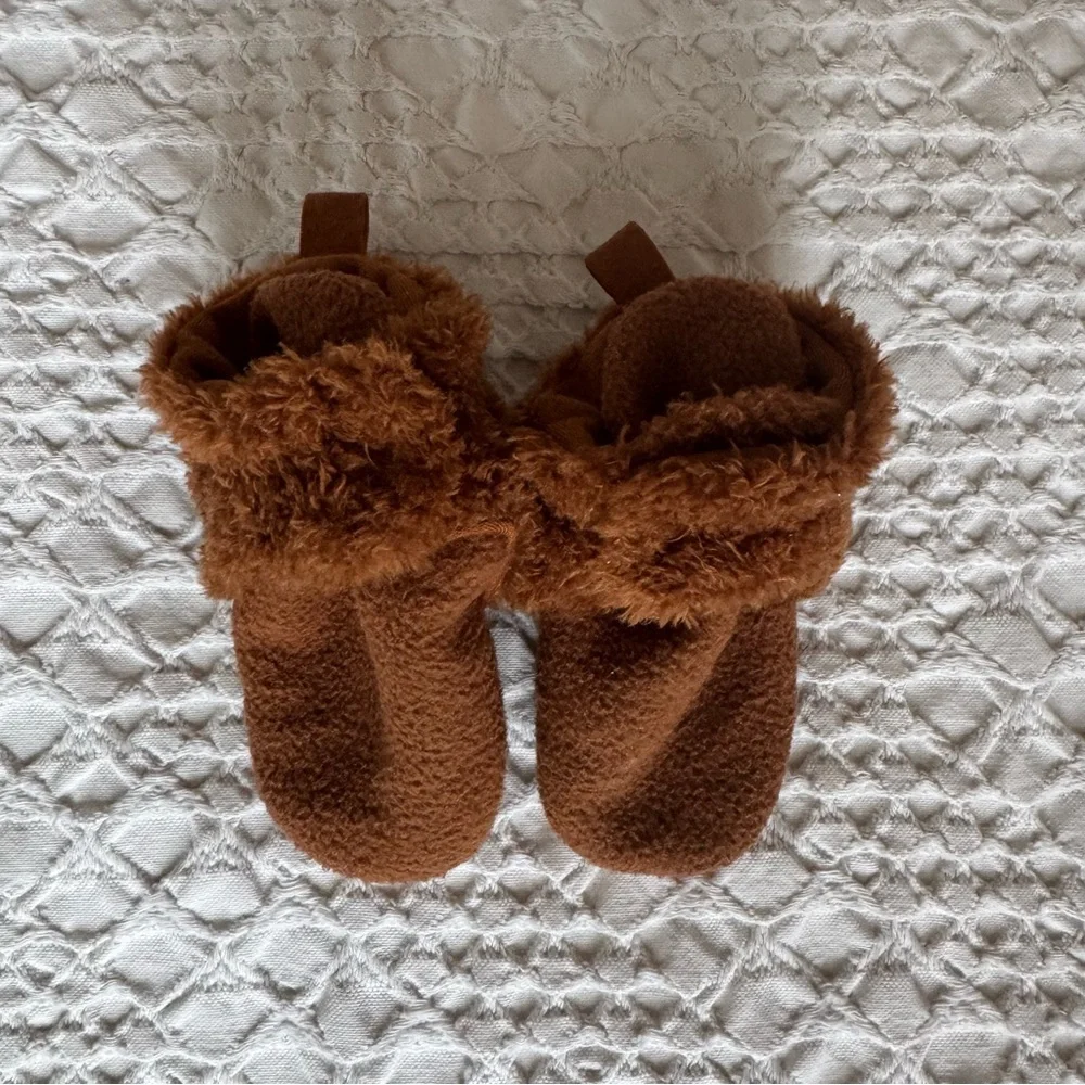 Robeez Brown Plush Baby Walker Shoes